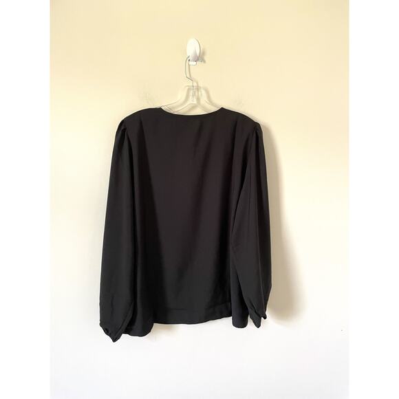 J. Crew Keyhole Long Sleeve Blouse Black Size XS Petite NEW - Picture 3 of 6